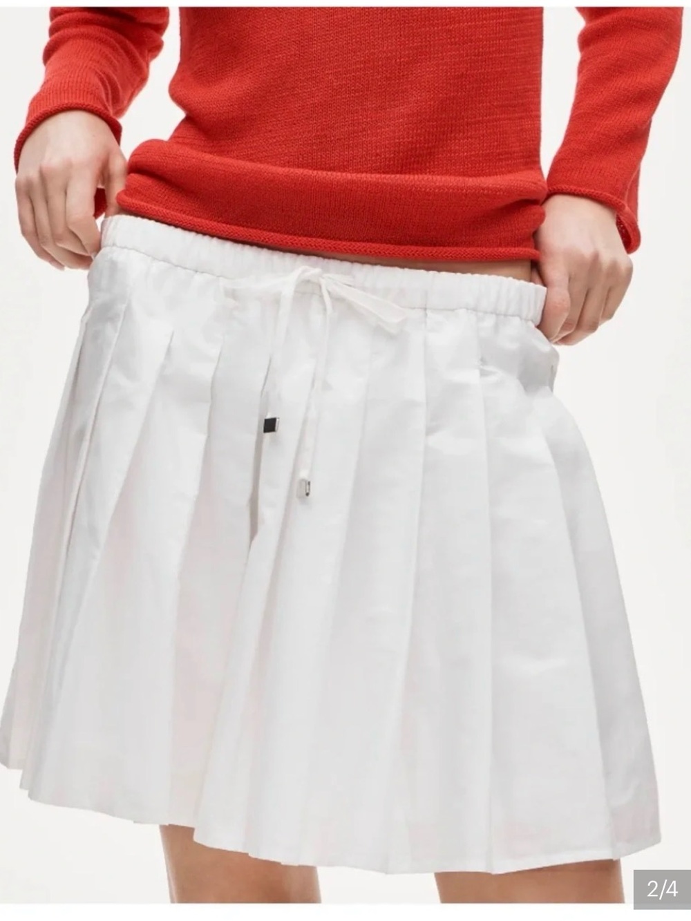 J. Crew White Skirt with Drawstring Waist